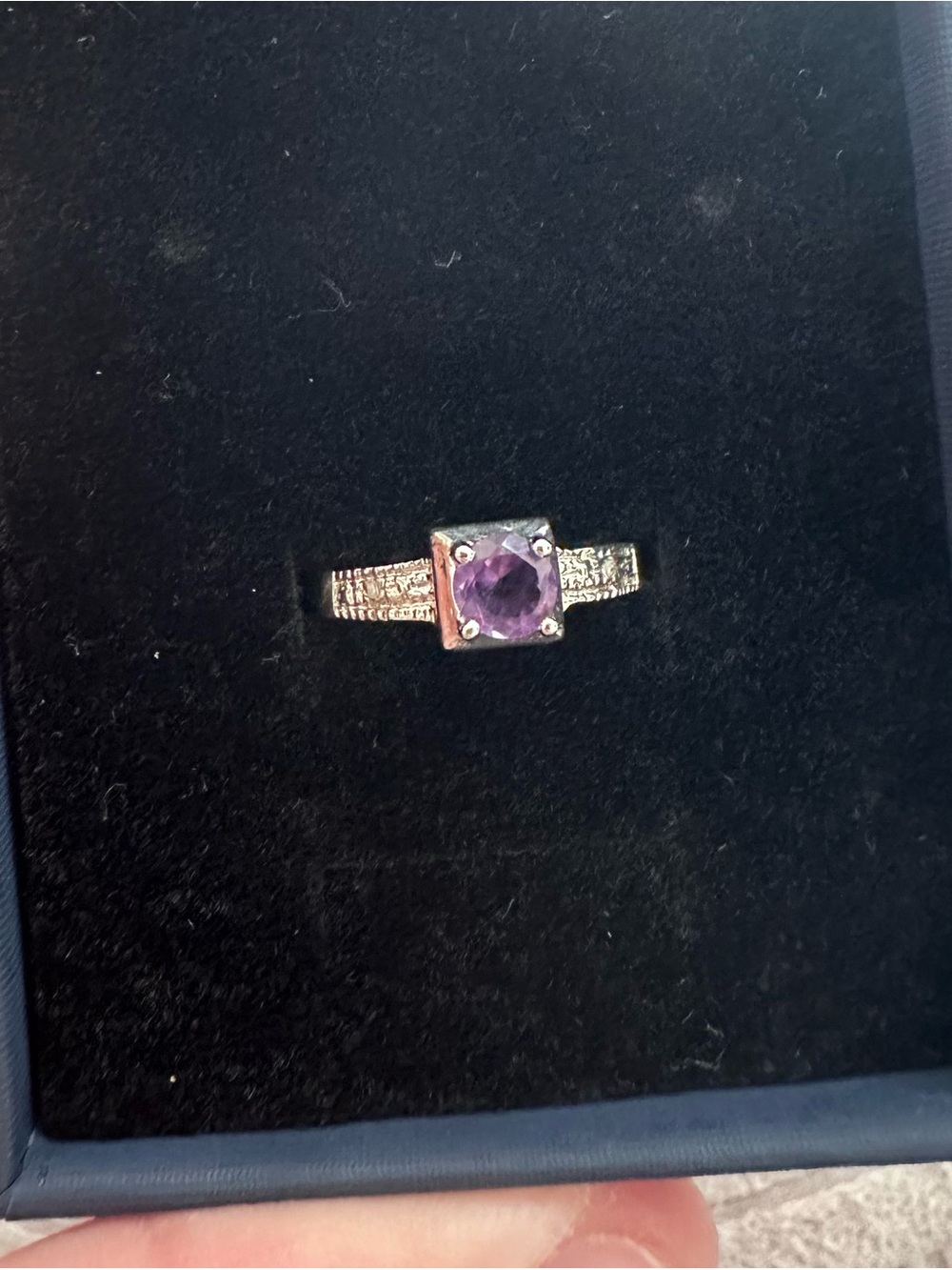 Natural Amethyst Square-Cut Ring